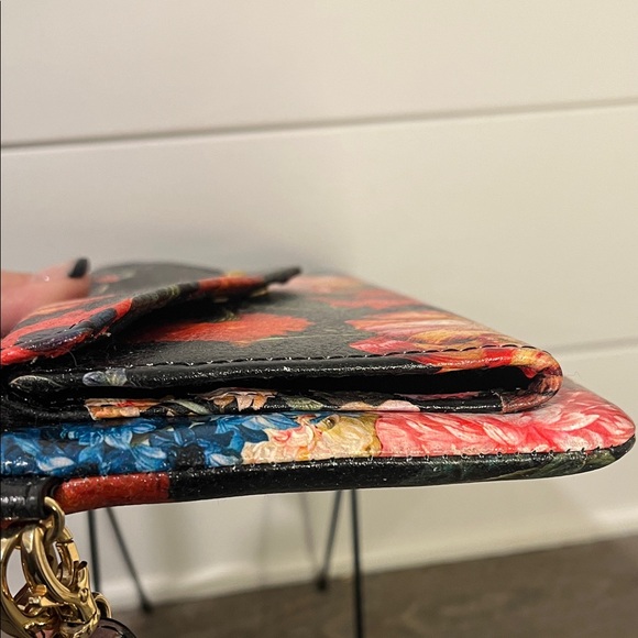 Lodis Floral Italian Leather Wallet Clutch Wristlet Organizer Crossbody - Picture 5 of 15